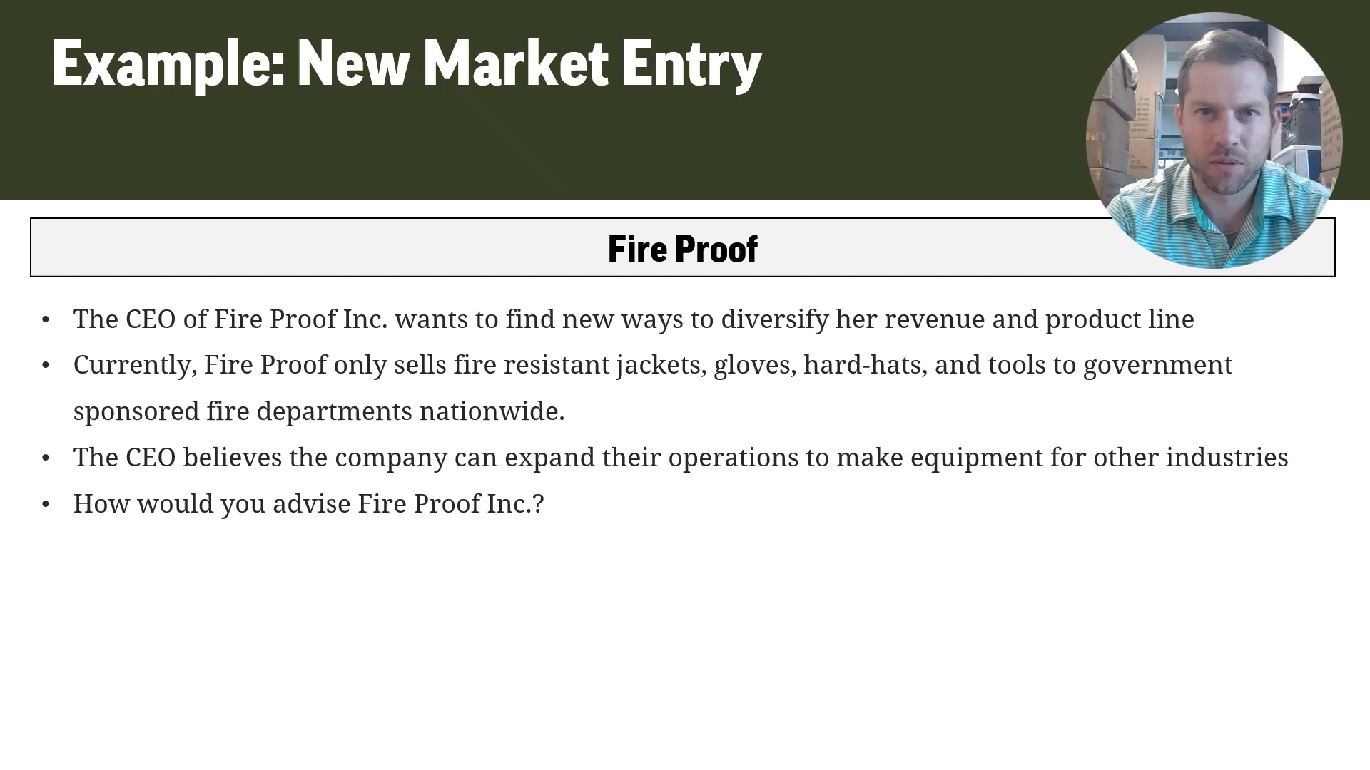 Example Framework for a New Market Entry Case