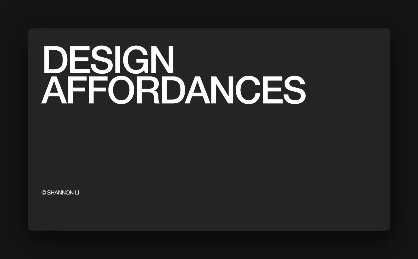 Design Affordances