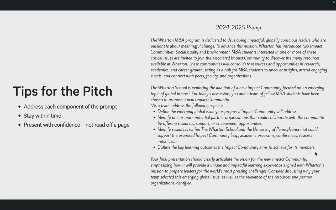 Wharton TBD Strategy