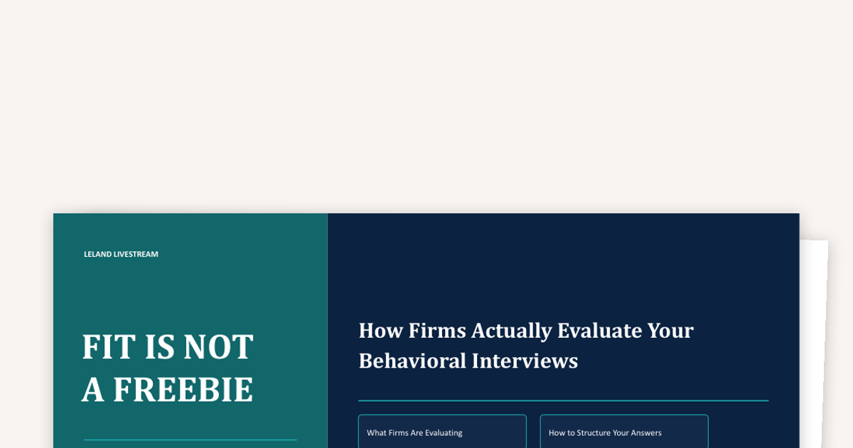 Slides for Fit Is Not a Freebie: How Firms Actually Evaluate Your Behavioral Interviews
