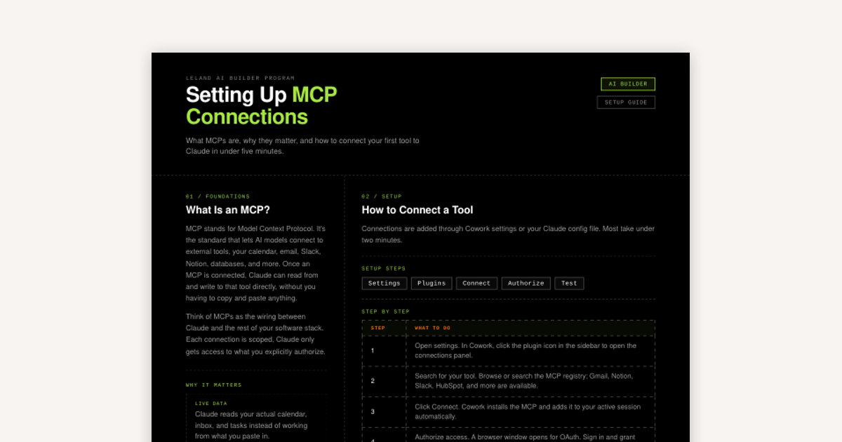 How to Set Up MCP Connections