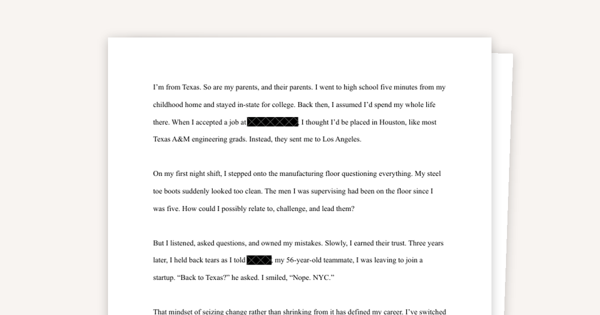 NYU Stern Essay 1 Example (Accepted with Full Ride)