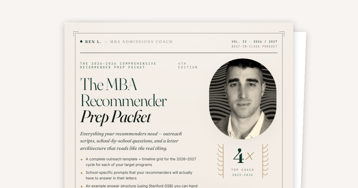 The 2026 Recommender Prep Packet