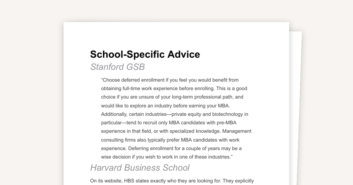 School-Specific Advice