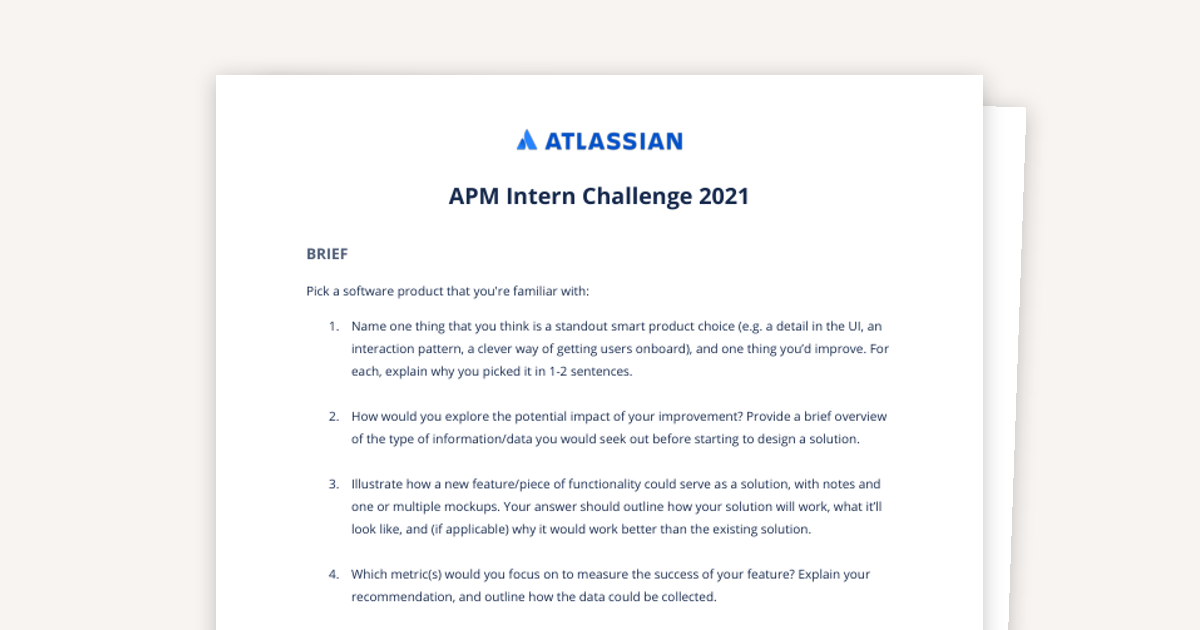 Atlassian APM Intern Challenge Example — Prompt & Response (Quizlet)