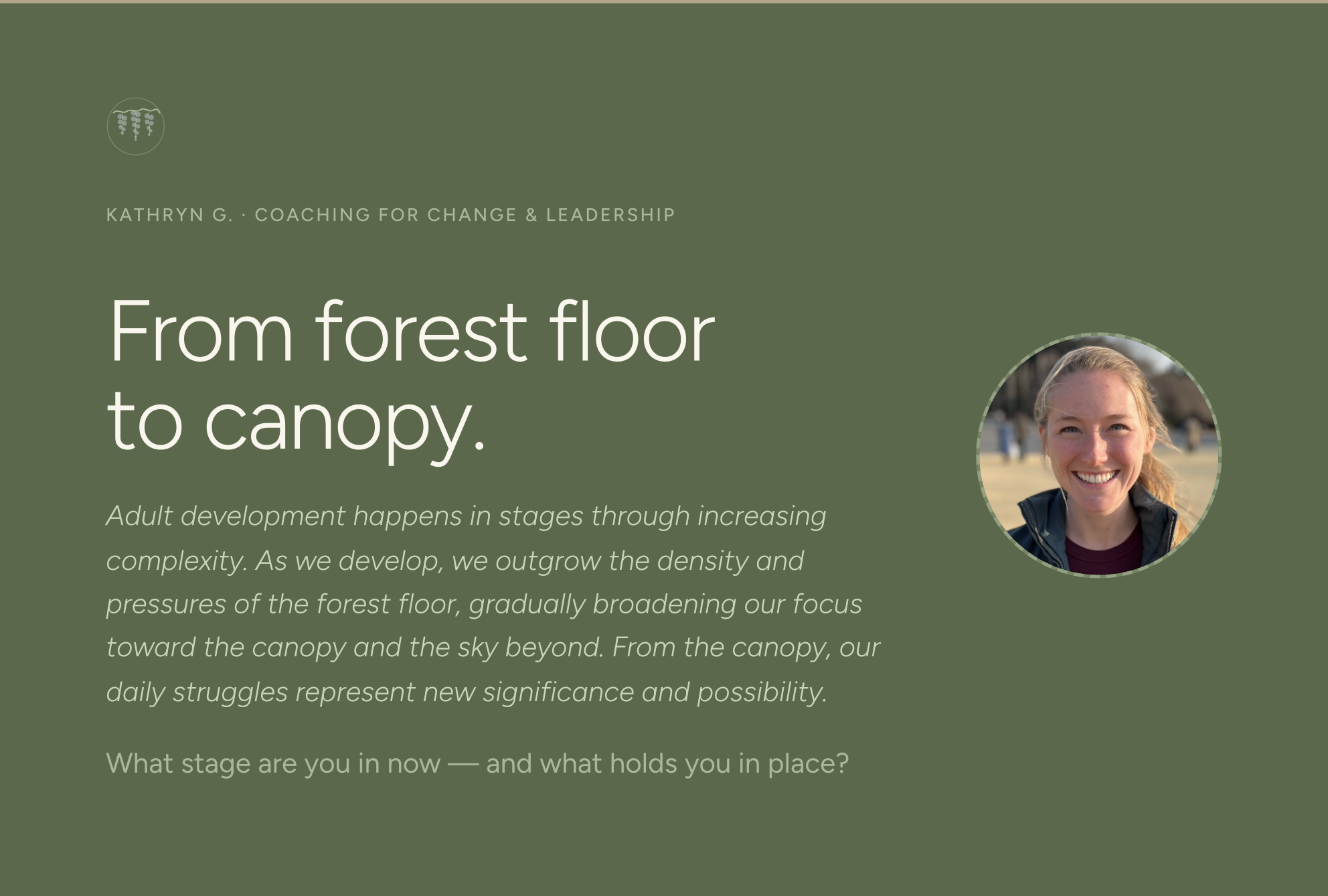Forest Floor to Canopy: Adult Development Stages in Career Pivots