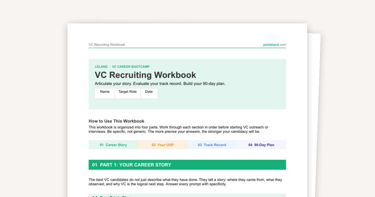 VC Recruiting Workbook
