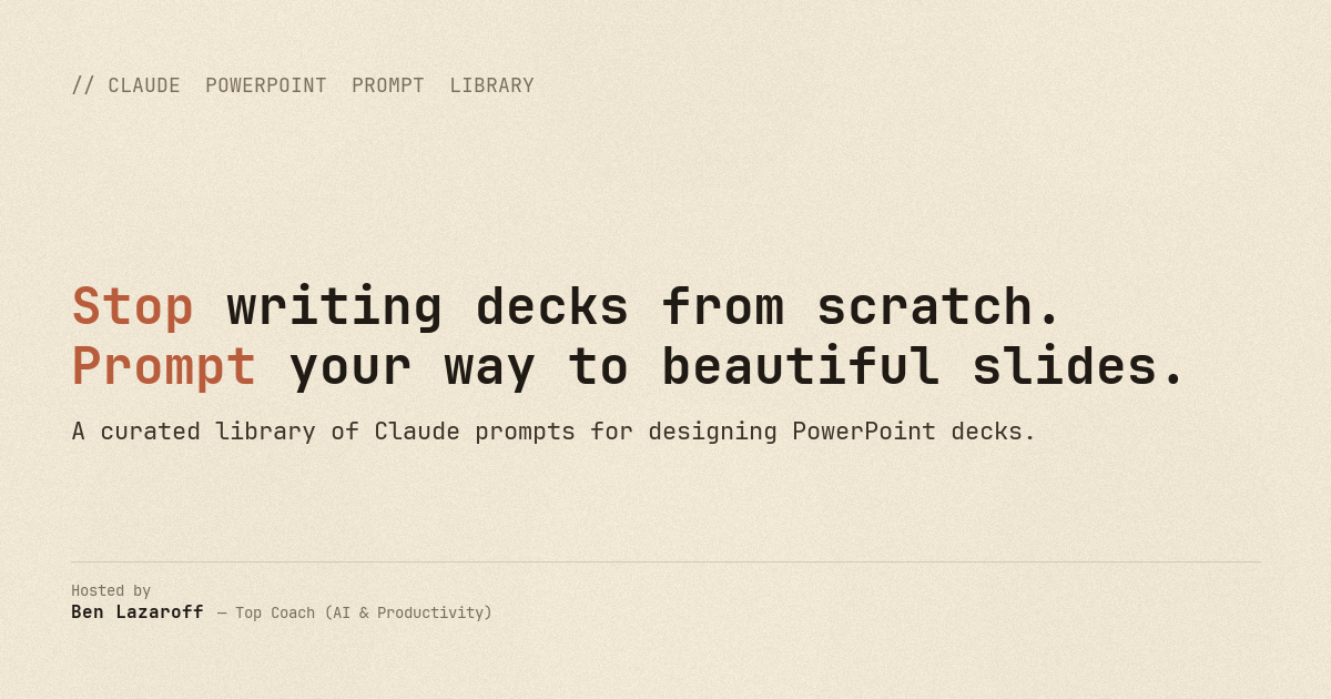 Claude in PowerPoint Prompt Library - Build Beautiful Presentations