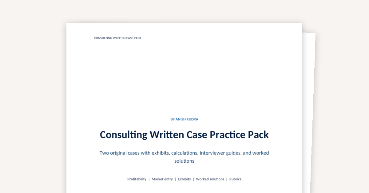 Consulting Written Case Practice Pack