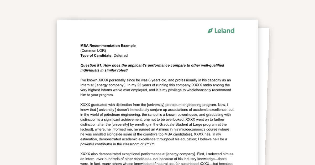 A Sample Booth Admit Letter of Recommendation