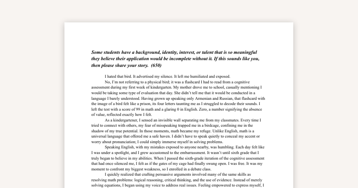 Essay That Got Me Into Harvard, Stanford, Princeton, Yale & MIT