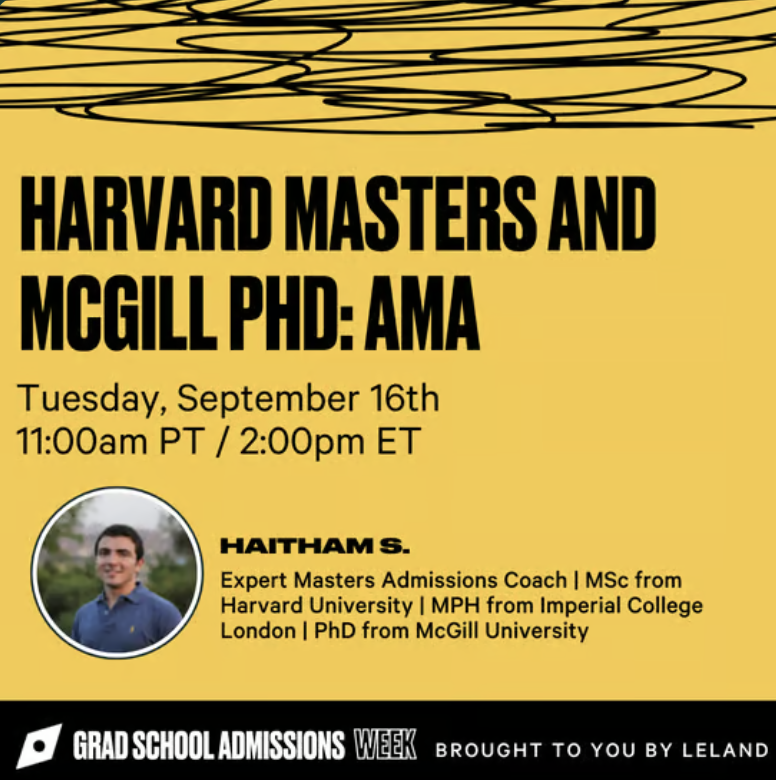 Harvard Masters and McGill PhD: AMA