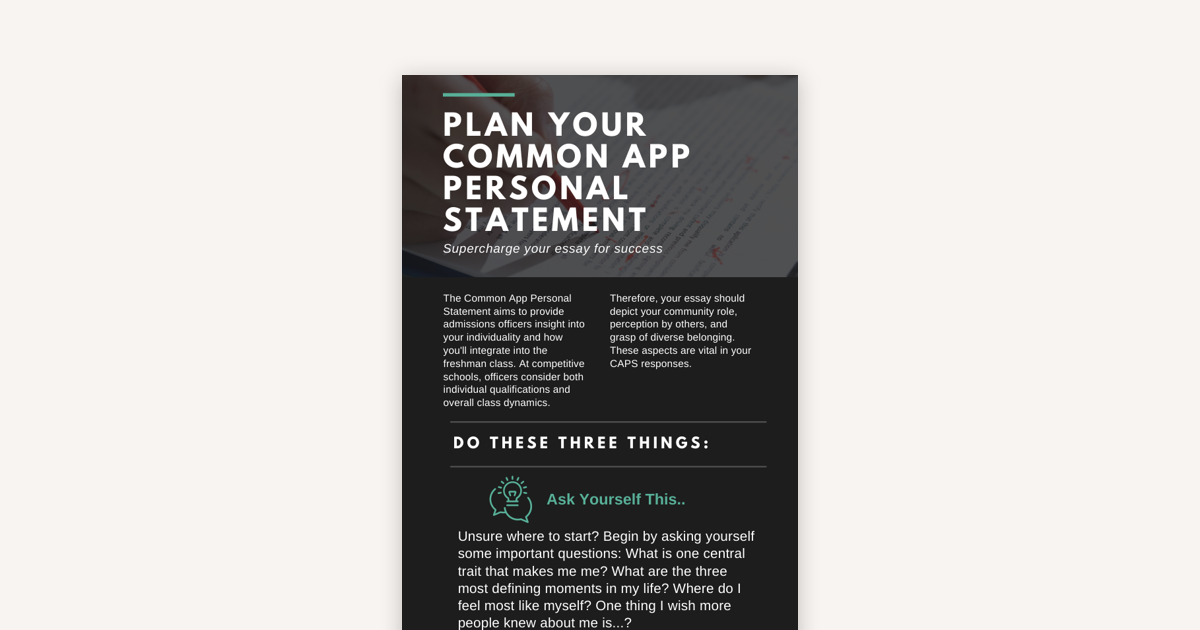 Common App Personal Statement Tips