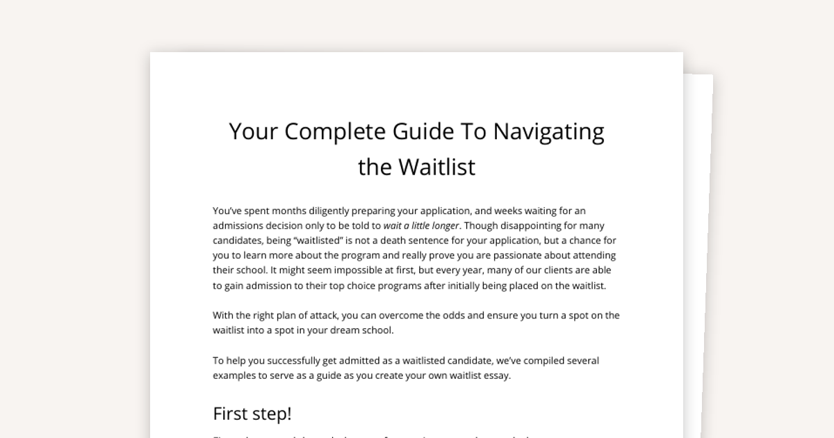 How to Get Off of an MBA Waitlist