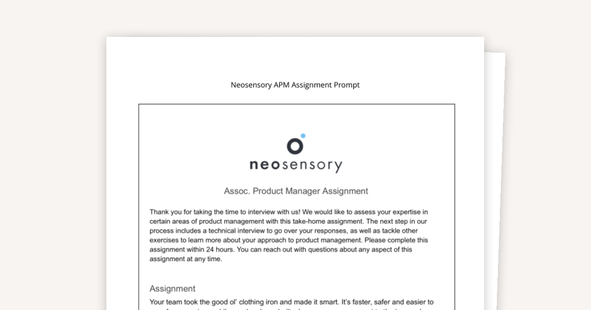 Neosensory APM Prompt & Response