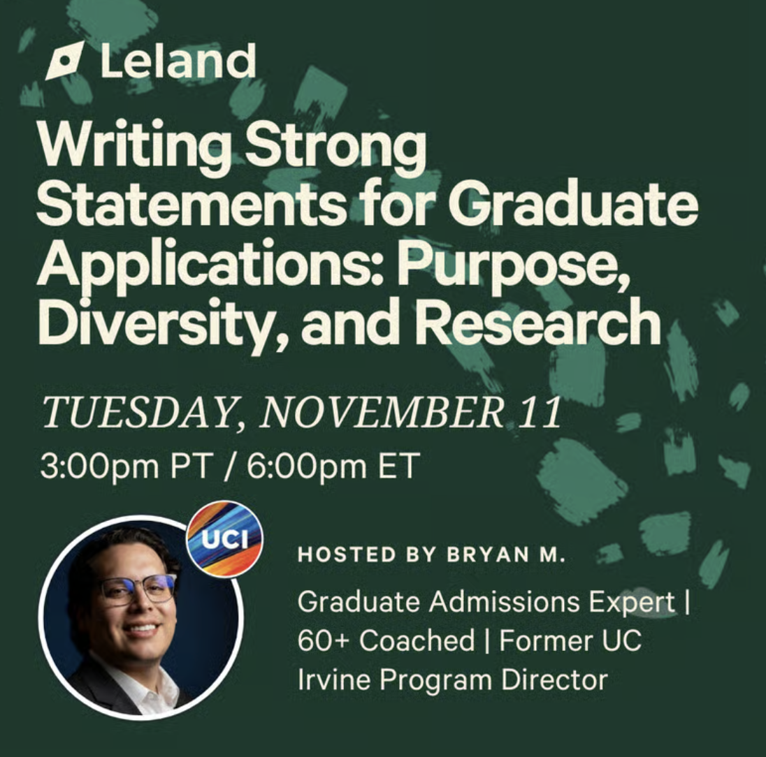 Writing Strong Statements for Graduate Applications: Purpose, Diversity, and Research