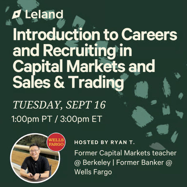 Introduction to Careers and Recruiting in Capital Markets and Sales & Trading