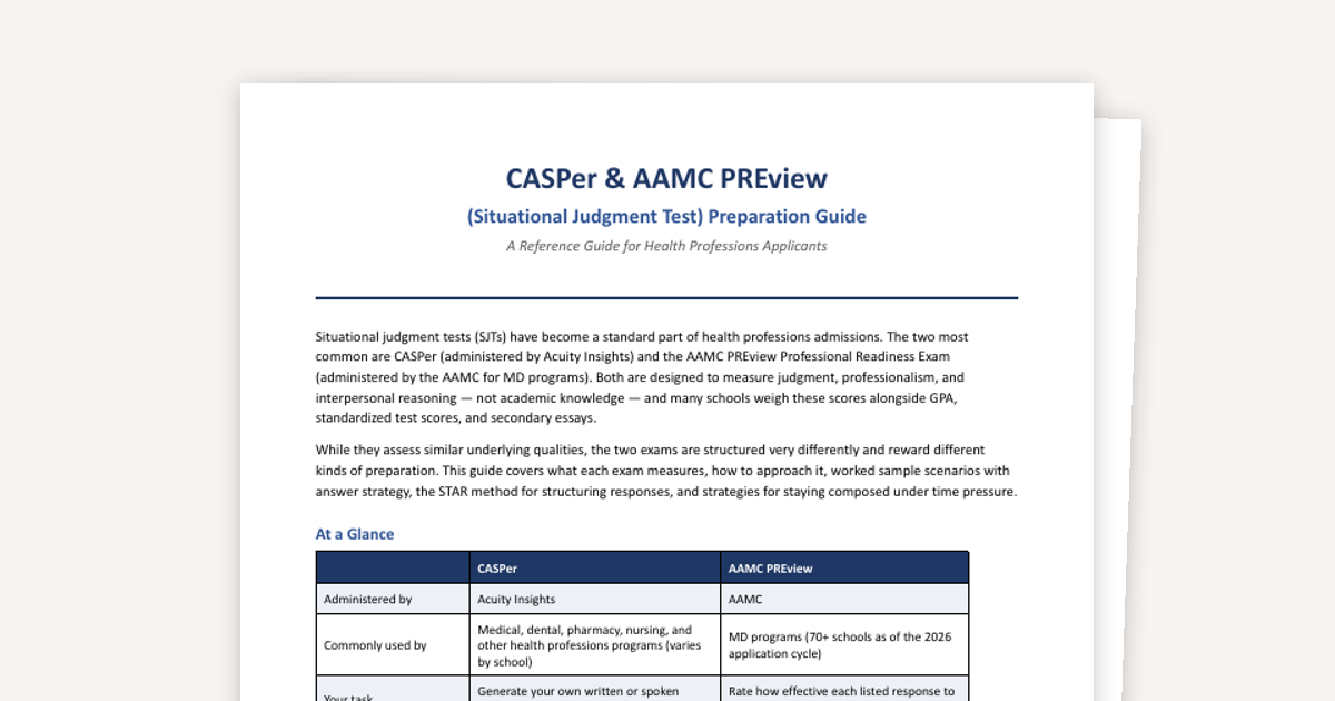 CASPer and AAMC PREview Guide