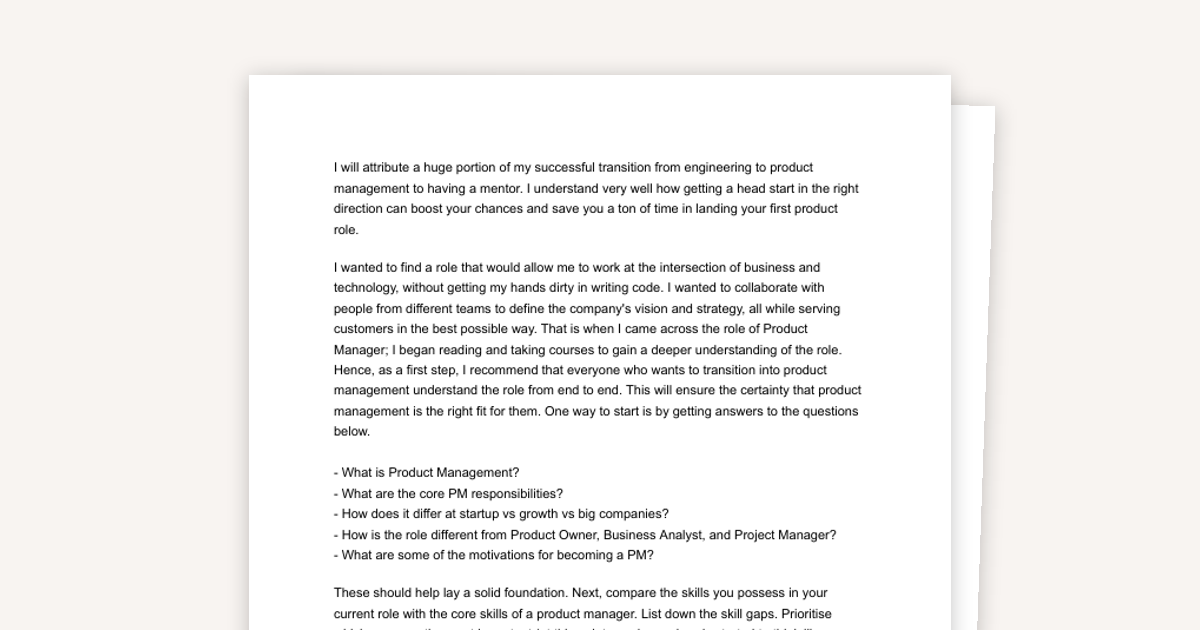 Breaking into Product Management