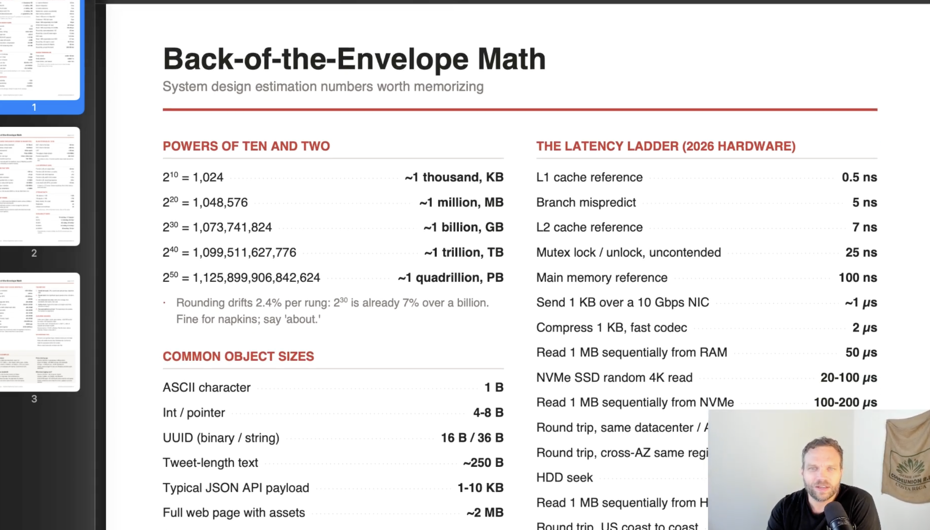 Back-of-the-Envelope Math: A System Design Cheat Sheet Guide Video