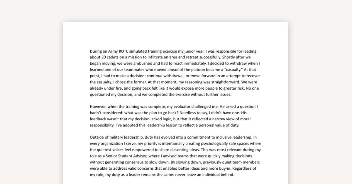 Vanderbilt Personal Statement (Pathway2MBA)