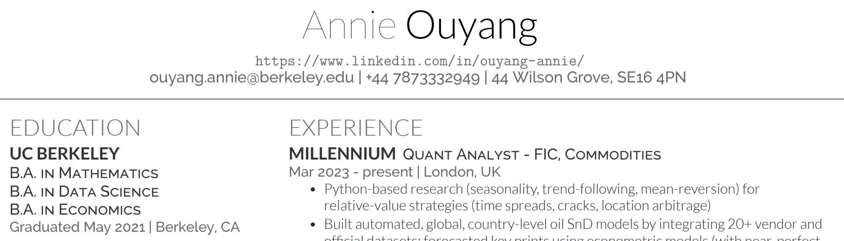 Resume That Landed Interviews at HRT, Jane Street, DE Shaw, Citadel...
