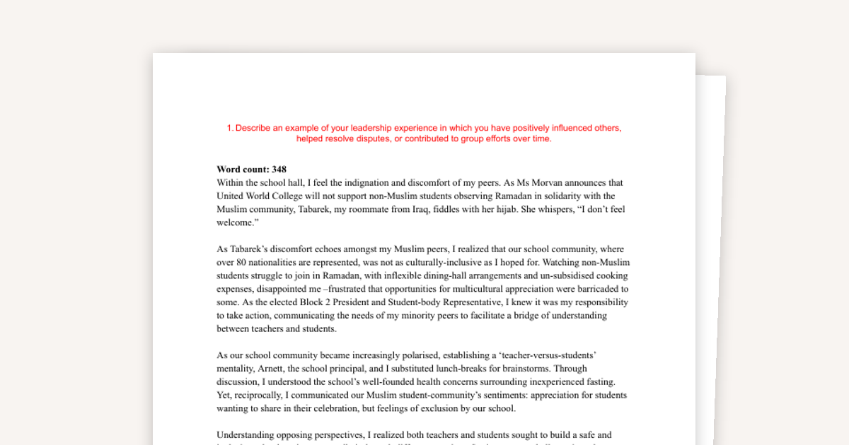 UC Essay Examples