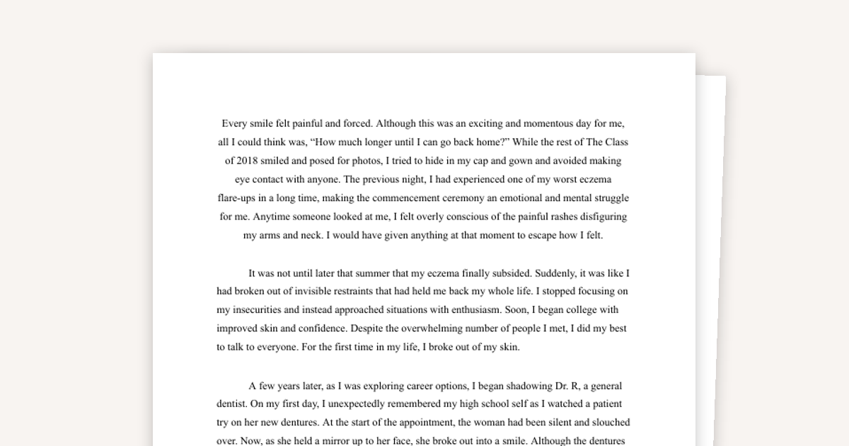 Harvard Dental School Personal Statement Example