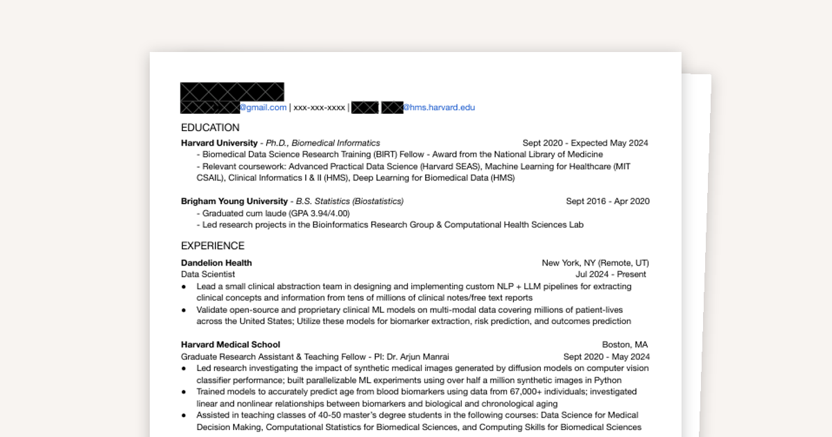 Consulting Resume Example
