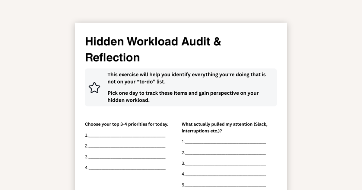 Hidden Workload Audit & Reflection