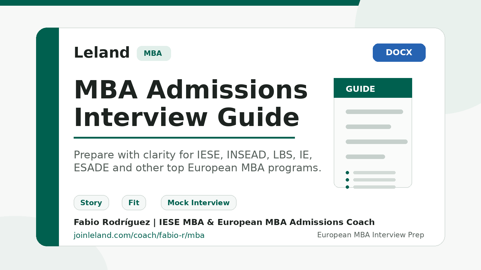 MBA Inteview Guide