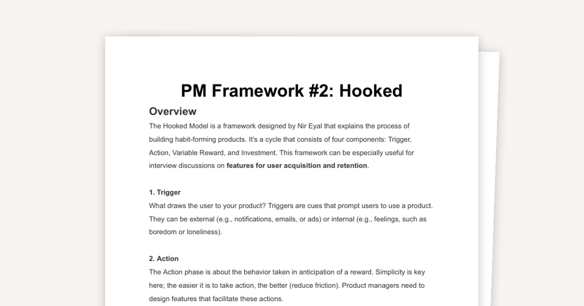 Framework: Hooked (User Acquisition & Retention)
