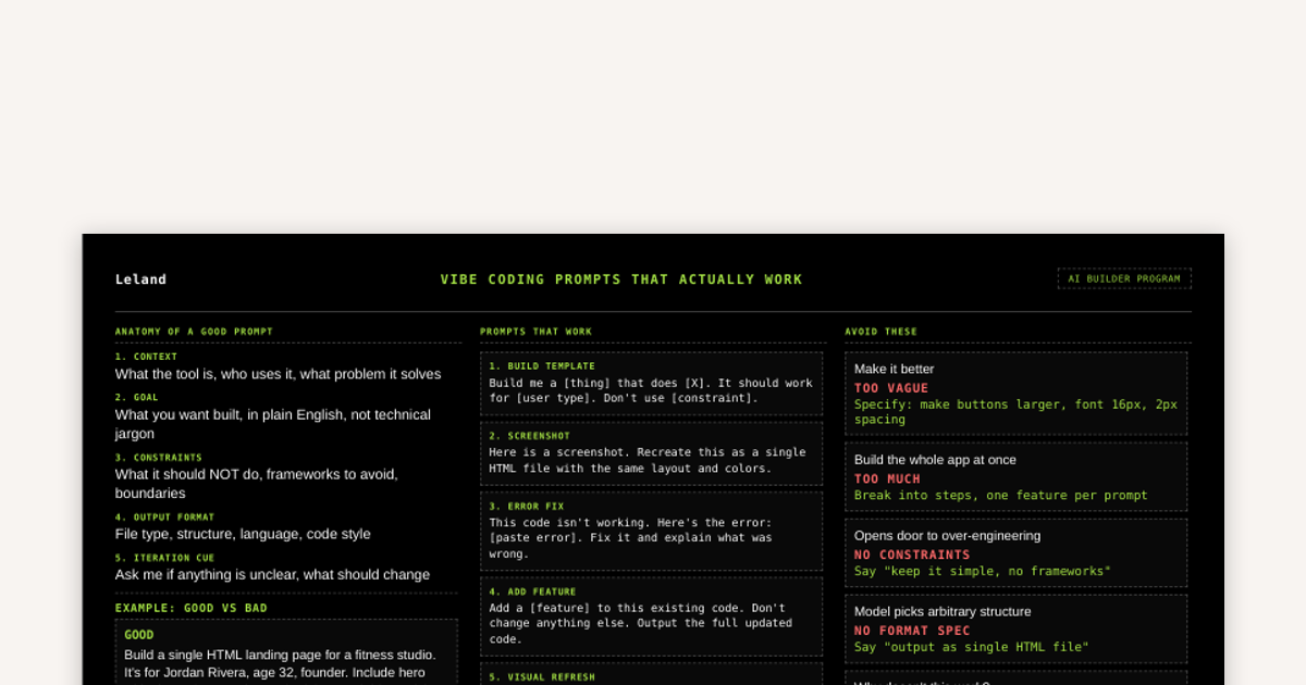 Vibe Coding Prompts That Work