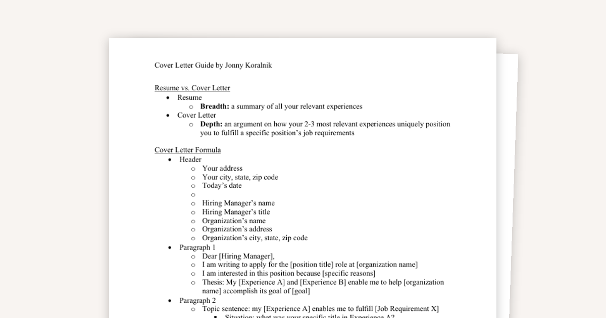 Cover Letter Guide