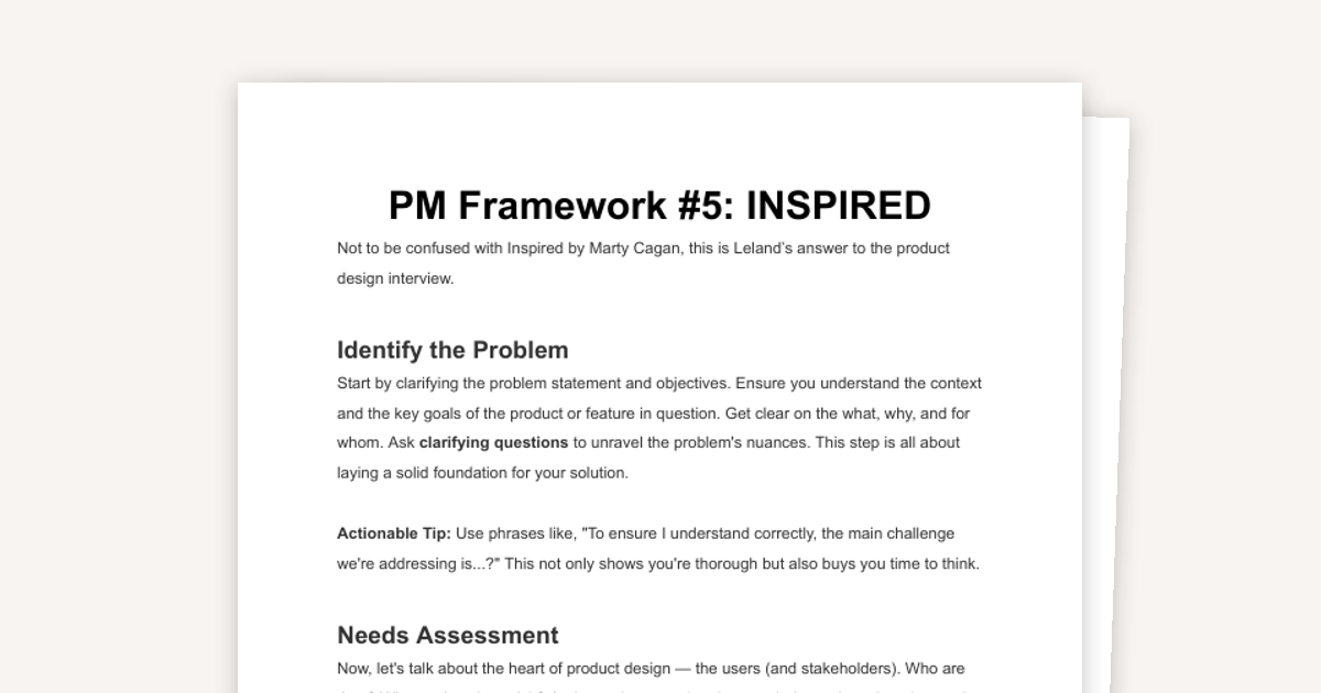 Framework: Leland's Ultimate Product Design Framework