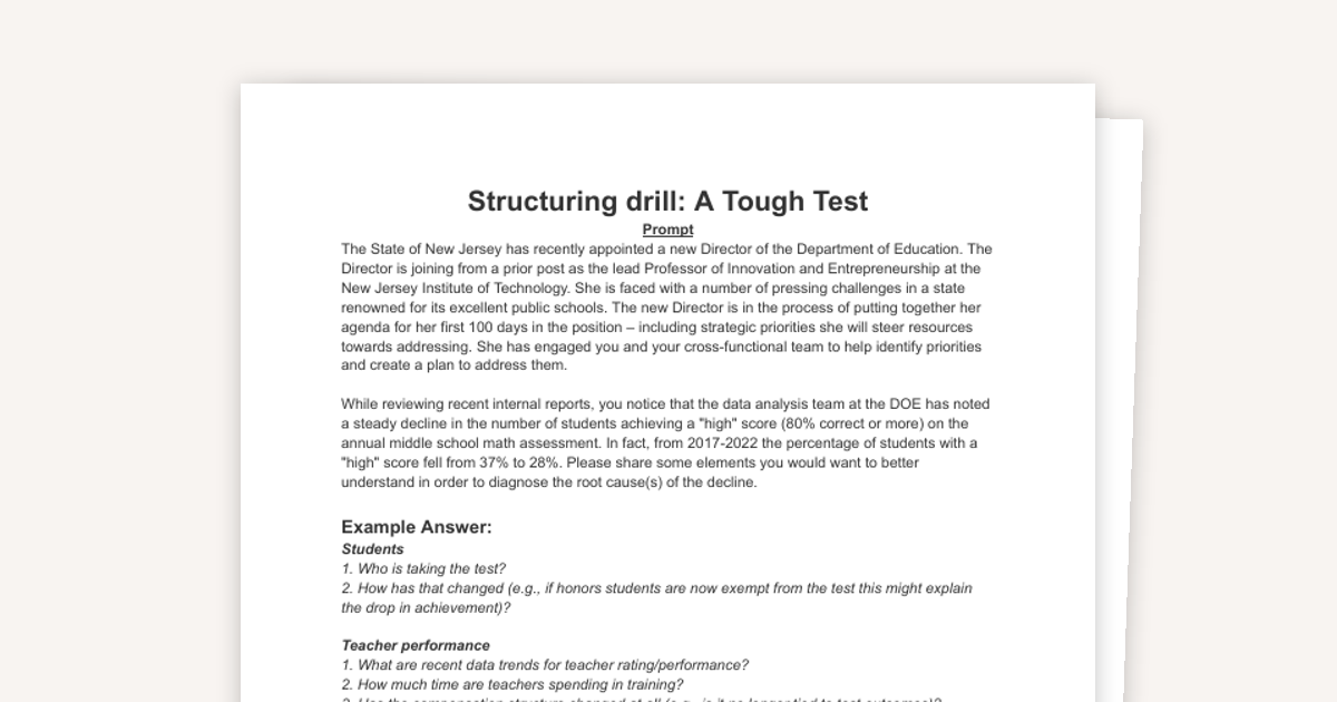 Structuring Drills