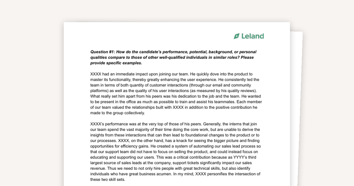 GSB & HBS Admit: Letter of Recommendation Example
