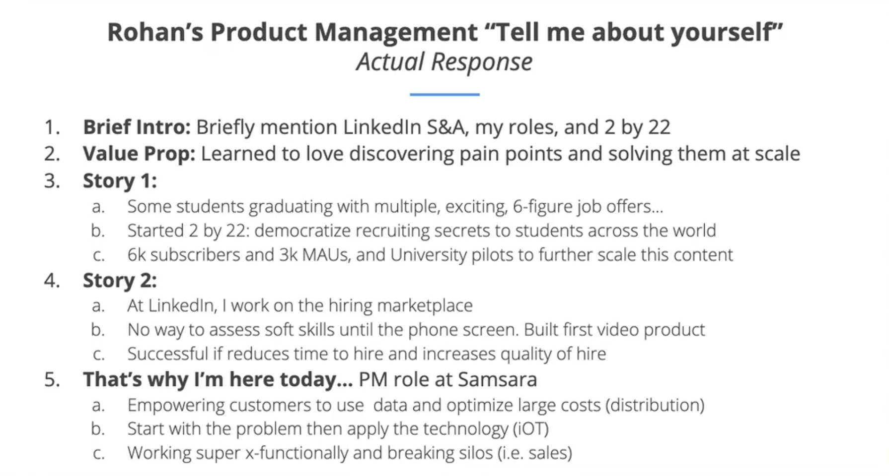 "Tell Me About Yourself" Sample Answer & Debrief