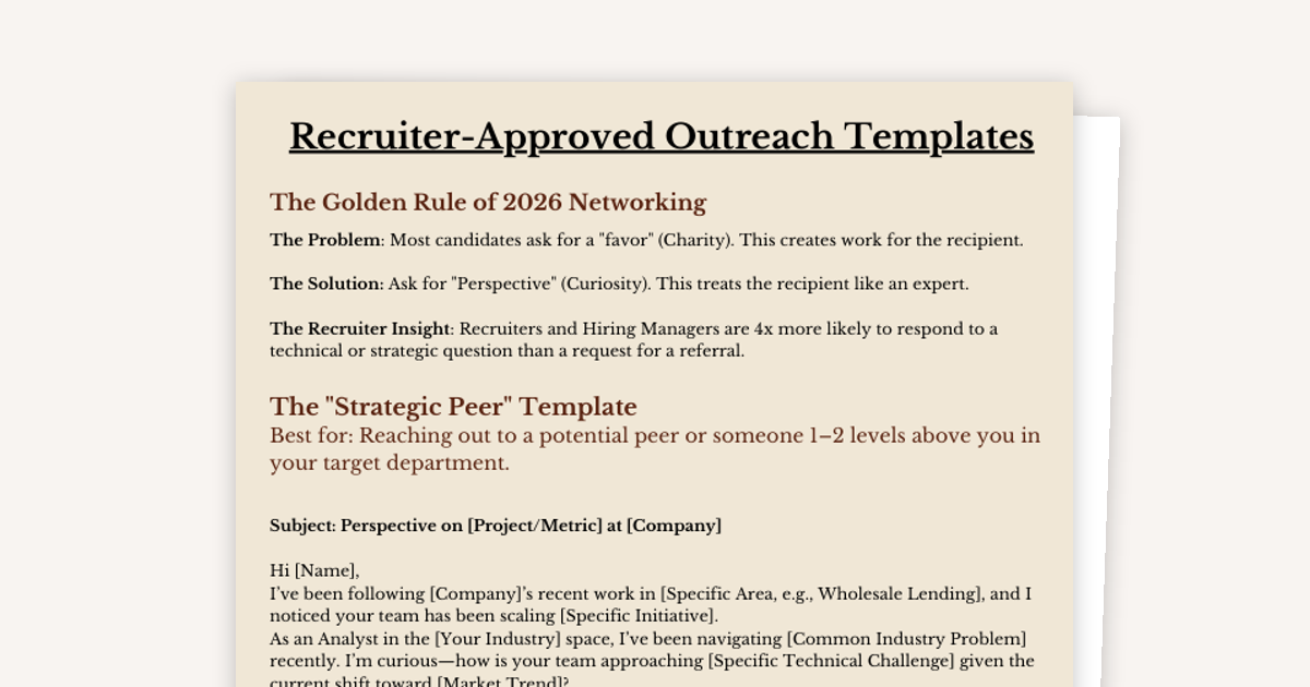 Recruiter-Approved Networking Templates