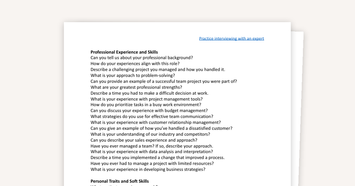 Interview Question Bank