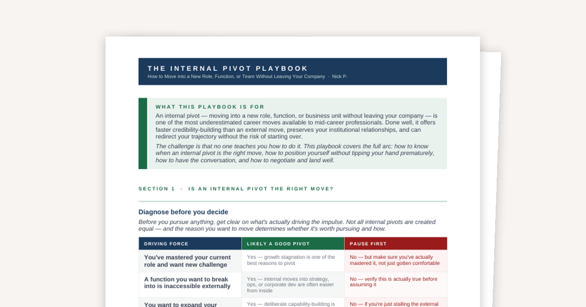 The Internal Pivot Playbook