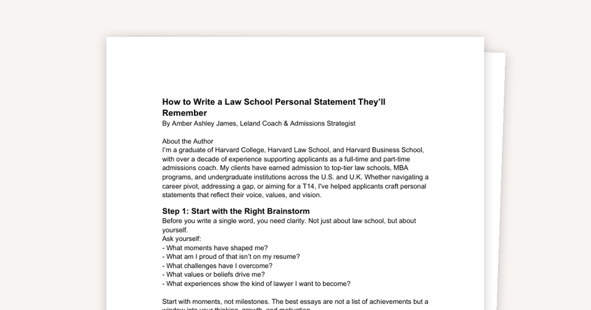 How to Write a Personal Statement They’ll Remember