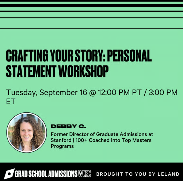 Crafting Your Story: Personal Statement Workshop