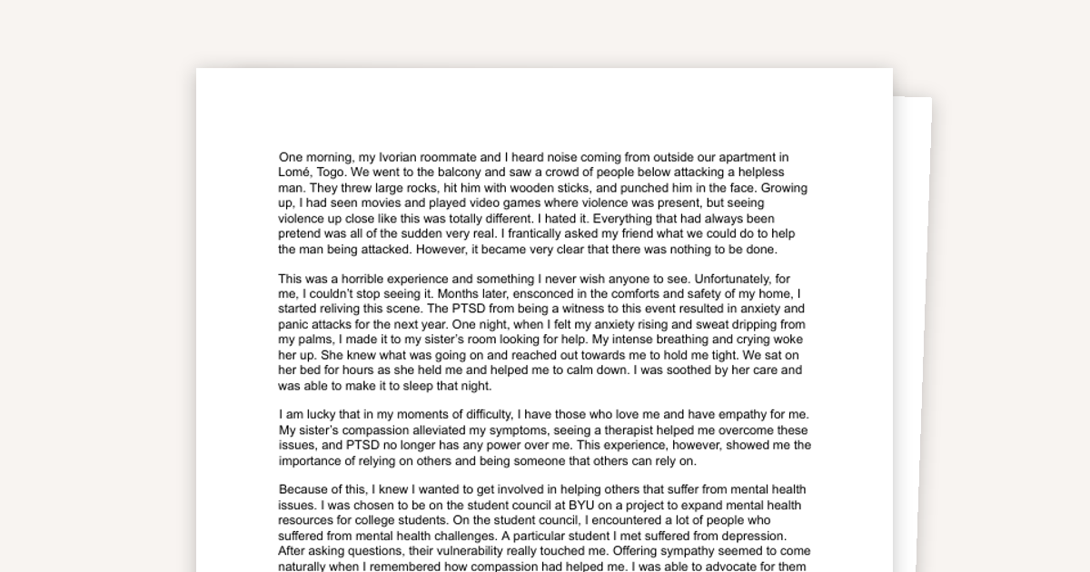 Example of a Dental School Personal Statement That Stands Out