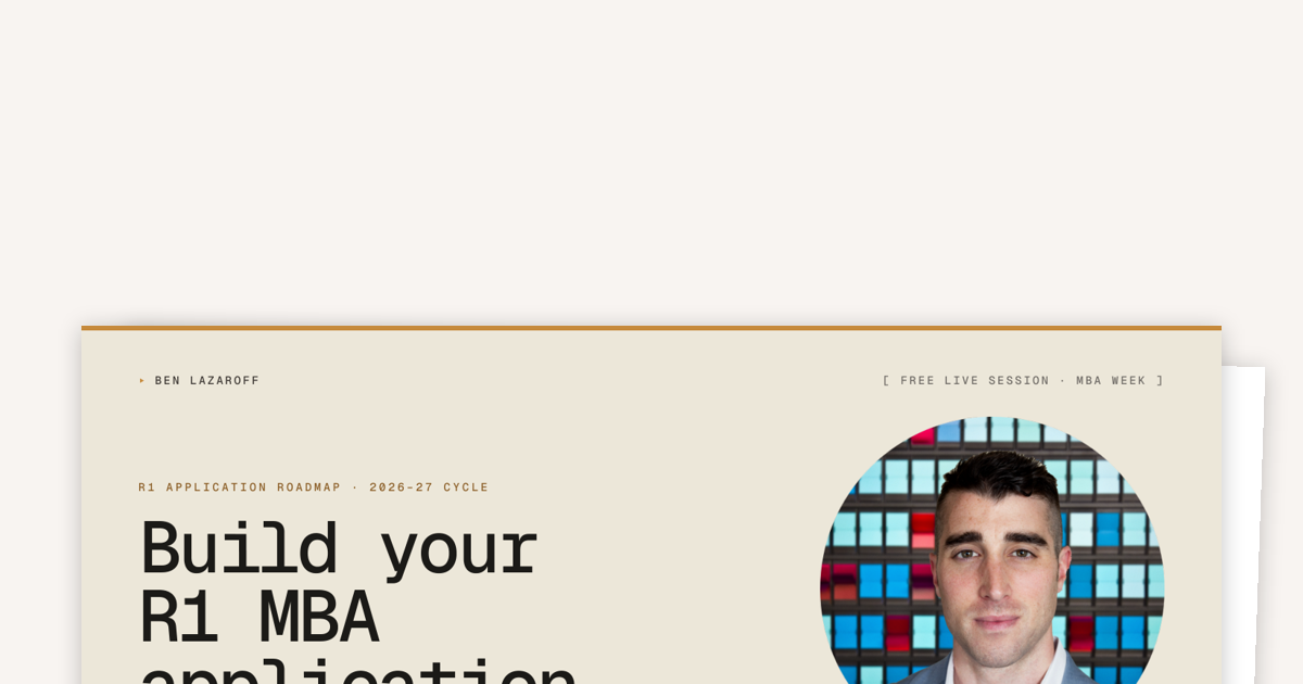 Your MBA Application Roadmap