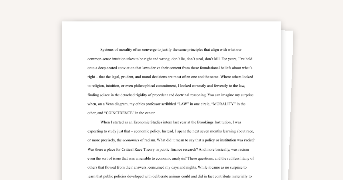 Personal Statement - Harvard Law School