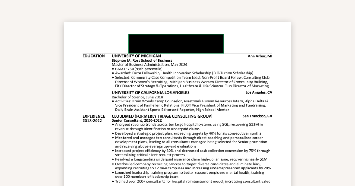 Consulting Resume