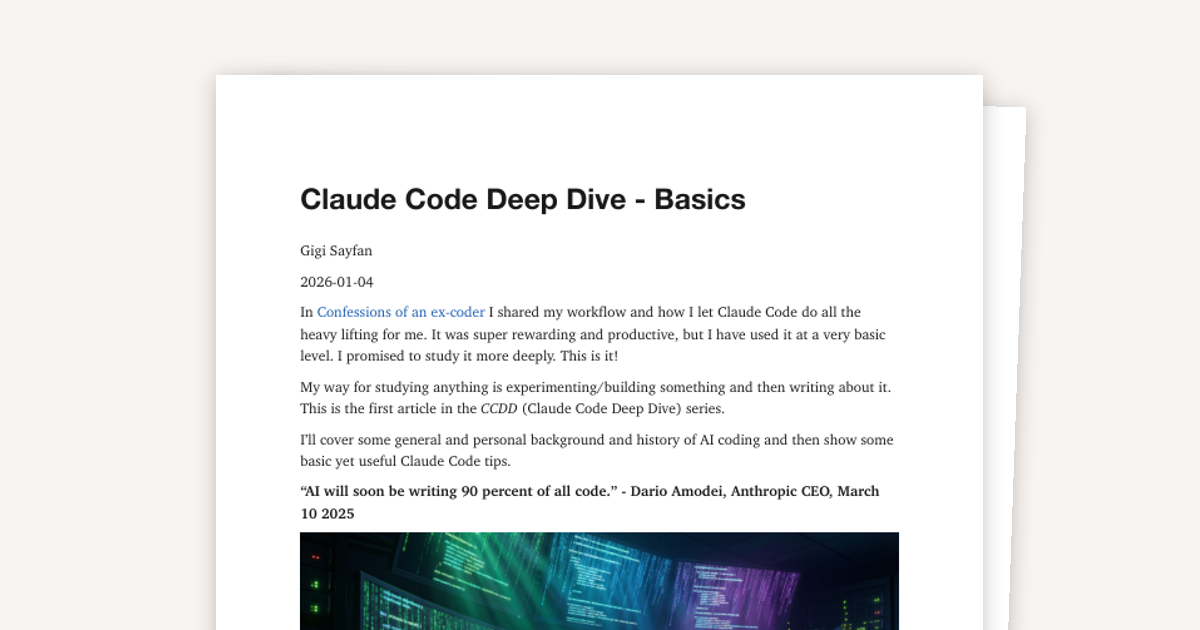 Claude Code Deep Dive - Basics