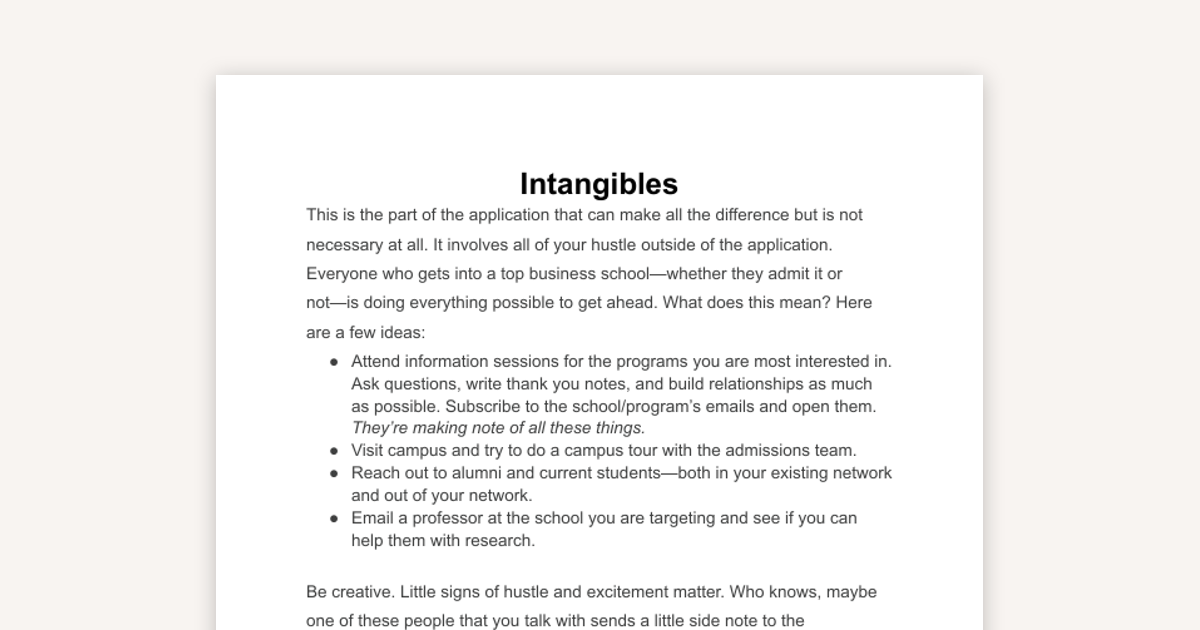 Intangibles