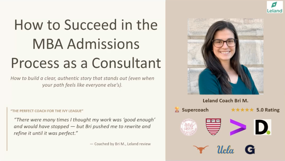 How to Succeed in the MBA Admissions Process as a Consultant